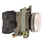 Indicator luminos cu lampa incandescenta, 250V, Culoare Alba, XB4BV61, Schneider Electric