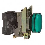 Indicator luminos cu lampa incandescenta, 250V, Culoare Verde, XB4BV63, Schneider Electric