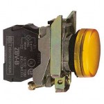 Indicator luminos cu lampa incandescenta, 250V, Culoare Galbena, XB4BV65, Schneider Electric