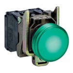 Indicator cu LED integrat, 24V, Culoare Verde, XB4BVB3, Schneider Electric (multiplu comanda: 5 buc)