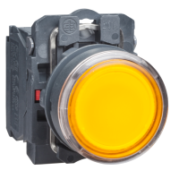 XB5AW3565 - buton iluminat galben diametru  22 - incastrat - cu revenire cu arc - 250 V - 1NO+1NC, Schneider Electric