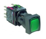 Buton, cu indicator luminos, 1NC + 1NO, 12 - 24V, Culoare Verde, XB6CW3B5B, Schneider Electric