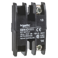 XENC1111 - bloc contacte revenire cu arc - 1 NO - montare frontala, centre de 30 sau 40 mm, Schneider Electric