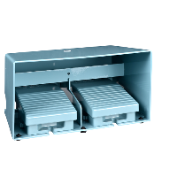 XPEM3100D - comutator de picior dublu - IP66 - cu capac - metalic - albastru - 2 NC + 2 NO, Schneider Electric