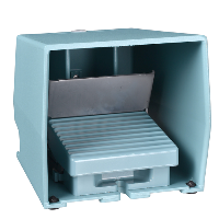 XPEM510 - comutator de picior simplu - IP66 - cu capac - metalic - albastru - 1 NC + 1 NO, Schneider Electric