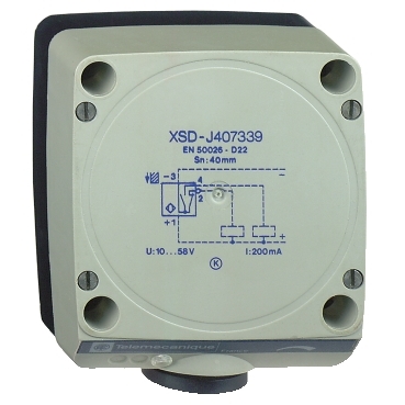 XSDH607339 - inductive sensor XSD 80x80x40 - plastic - Sn60mm - 12..48VDC - terminals, Schneider Electric