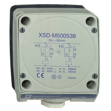 XSDM600539 - inductive sensor XSD 80x80x40 - plastic - Sn60mm - 24..240VAC/DC - terminals, Schneider Electric