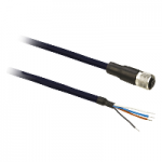 XZCPB1141L2 - Pre wired connectors XZ, straight female, M12 4 pins, shielded cable PUR 2 m, XZCPB1141L2, Schneider Electric