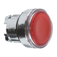 ZB4BA48 - cap de buton incastrat rosu diametru  22, revenire cu arc, nemarcat, Schneider Electric