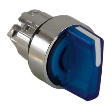 ZB4BK1563 - cap de selector iluminat albastru diametru 22, cu revenire cu arc in 3 pozitii, Schneider Electric