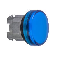ZB4BV063 - cap de lampa pilot albastra diametru 22, cu lentila simpla, pentru LED integral, Schneider Electric