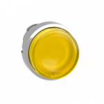 ZB4BW183 - Head for illuminated push button, Harmony XB4, metal, yellow projecting, 22mm, universal LED, spring return, plain lens, ZB4BW183, Schneider Electric