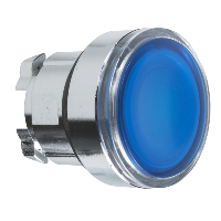 ZB4BW363 - cap de buton ilum., incas., albastru diametru 22, rev. cu arc, pentru LED integral, Schneider Electric