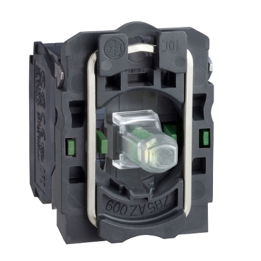 ZB5AW0M33 - corp buton de comanda iluminat - diametru  22 - LED integral verde, 2NO, Schneider Electric