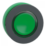 ZB5FH033 - Head for illuminated push button, Harmony XB5, plastic, green flush mounted, 30mm, universal LED, push-push, unmarked, ZB5FH033, Schneider Electric