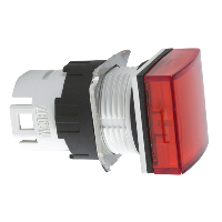ZB6CV4 - capac de lampa pilot - diametru  16 - patrat - lentila simpla rosie, Schneider Electric