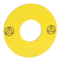 ZB6Y7001 - legenda circulara diametru  45 - buton de oprire de urgenta - galben - nemarcata, Schneider Electric