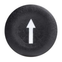 ZBA335 - capac negru marcat cu sageata pentru buton circular cu diametru 22, Schneider Electric (multiplu comanda: 10 buc)