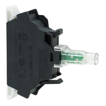 ZBVB35 - green light block for head diametru 22 integral LED 24V spring clamp terminals, Schneider Electric (multiplu comanda: 4 buc)